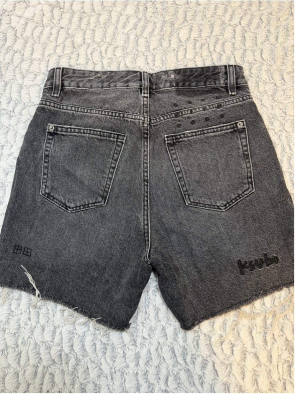 Ksubi Men's Black Distressed Denim Shorts Cotton Button 5-Pocket Flat Front - Picture 5 of 9